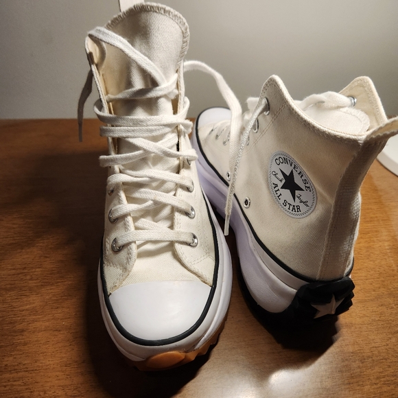 Converse Run Star Hike Platform High Top Sneakers Cream White Women’s 6.5 Chunky - Picture 3 of 7